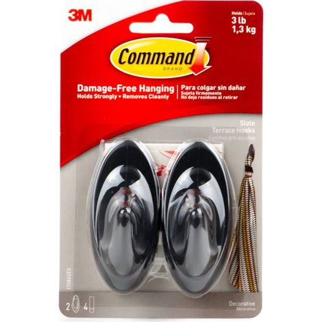 Command 17086S Gancio da terrazza Ardesia Medio (2 Ganci, 4 Strisce/PK), outofPrint, M (1/5)