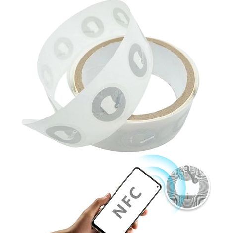 50 Pieces NFC Ntag213 Stickers - Rewritable, Programmable NFC Cards - 137 Bytes Memory, Rewritable NFC Tag, NFC Stickers, For all NFC compatible phones and devices (1/5)