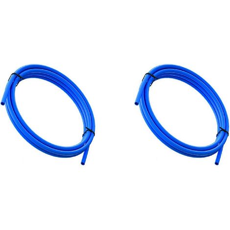 2 Stück 1 m PTFE-Schlauch, Innendurchmesser 2 mm, Außendurchmesser 4 mm, für 3D-Drucker Ender3, CR10 und Ender5, kompatibel mit V5, V6, MK8 J-Head-Extrudern, blau