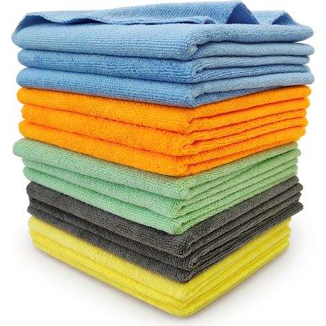 Toalla de microfibra 300 GSM 40x40 cm para lavado y pulido de coche - amarillo (1/5)