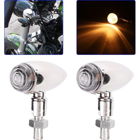 Clignotants Moto Bullet 2 Pièces Feux Indicateurs Argent Transparent Accessoire Customisation (1/5)