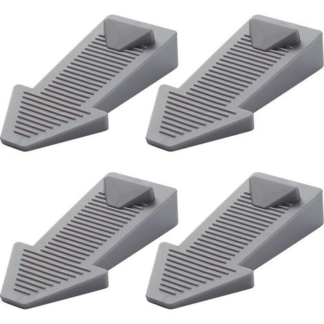 4 pièces cale porte, caoutchouc, hauteur réglable, antidérapante, pour carrelage et sol, gris (1/5)