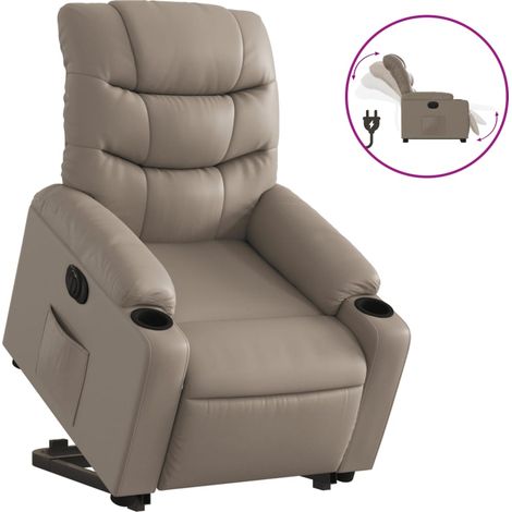 Maison Exclusive - Poltrona Alzapersona Reclinante Elettrica Cappuccino Similpelle
