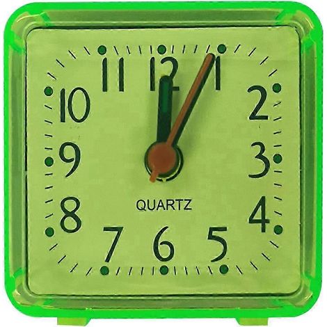 Réveil de bureau avec fonction sommeil/réveil, adapté aux adultes, aux enfants et aux chambres à coucher, fonctionne sur piles, blanc et vert. (1/4)