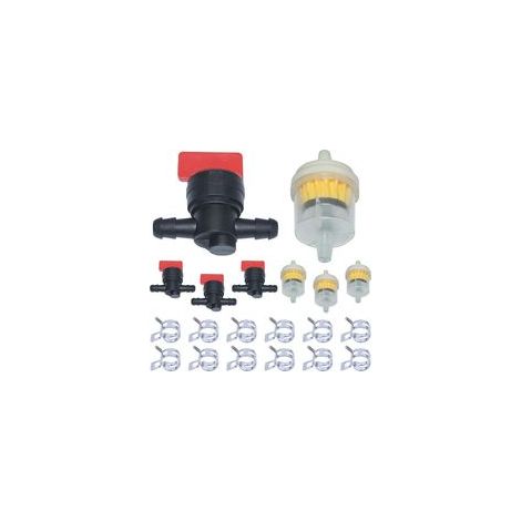 Kraftstoffhahn-Ersatz für Briggs & Stratton 493960, 494768, 698183, Tecumseh 35857 und John Deere AM107340, 6-mm-Kraftstoffhahn-Set für Rasentraktoren und Gartenmaschinen (1/5)