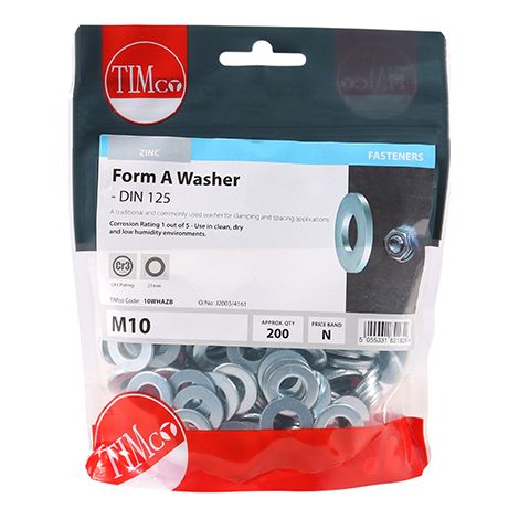 TIMCO Form A Washers DIN125-A Silver - M10