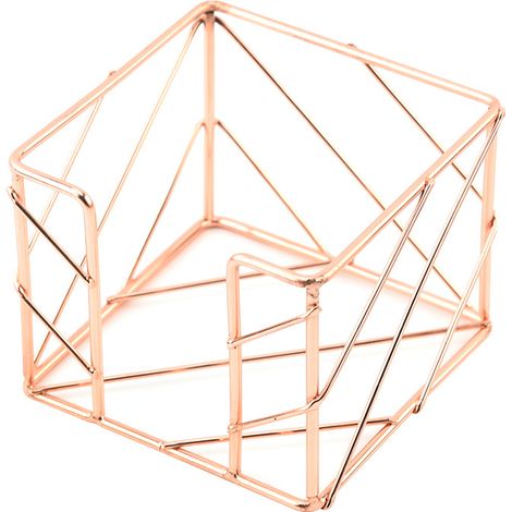 Organiseur de bureau créatif en métal pour notes adhésives, or rose (1/5)