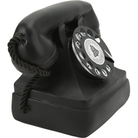 Modèle de téléphone à cadran rotatif vintage, ornement de téléphone fixe classique, modèle de téléphone à cadran rotatif ancien pour bureau et usage domestique. (1/5)