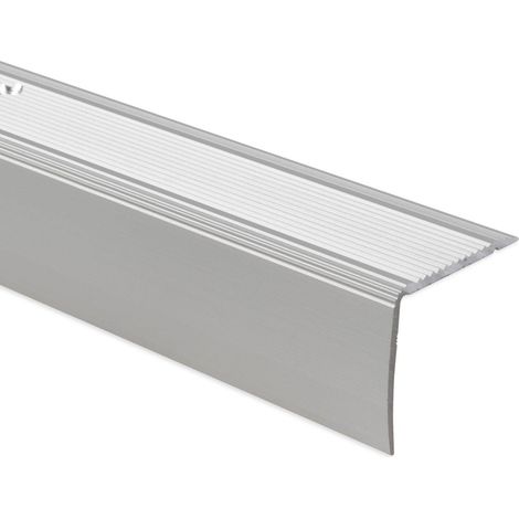Karat – Seuil d'escalier auto-adhésif en aluminium – Longueur 134 cm – Forme L 30 x 20 mm – Finition argent pour protection esthétique
