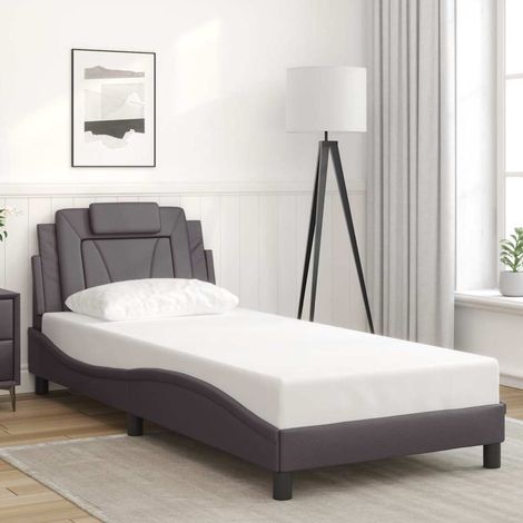 Bettgestell "Viana" ohne Matratze Grau 80x200 cm Kunstleder (1/5)