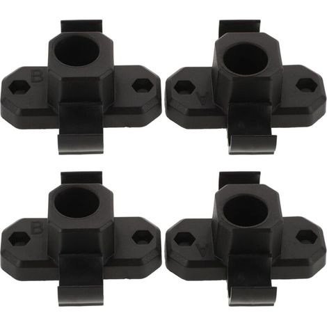 Set of 4 Folding and Adjustable Steel Table Leg Supports for Outdoor Furniture in Black Plastic (1/4)