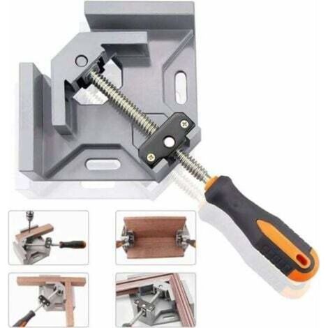 Serre-Joint à Angle Droit, 90° Corner Clamp/Etau d'Angle à une main en Aluminium avec une Capacité d'Ecartement de 70 mm pour le Travail du Bois, l'Ingénierie, le Soudage, le Charpentier (1/5)