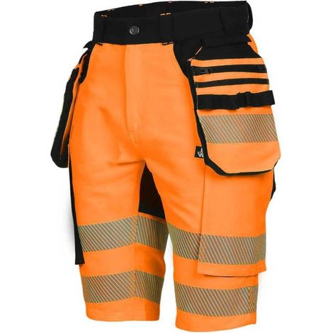 Bermuda de Travail Haute Visibilité Gala - Taille 42 - Orange Fluo - Résistant et Confortable - D-Work