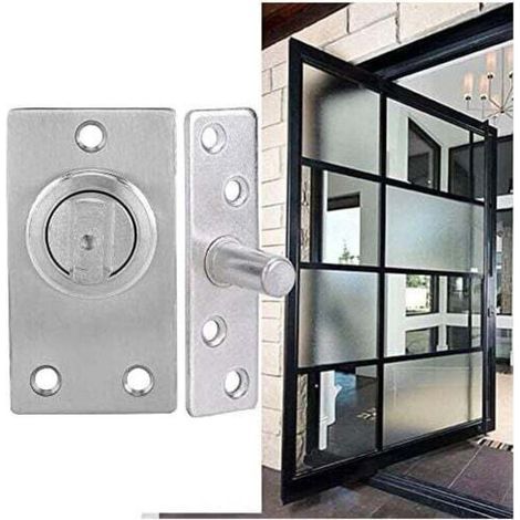 Charnière de porte en bois, Charnières à pivot porte, usage intensif pour portes bois Système charnière Murphy acier inoxydable 360 degrés, pivotante arbre (1/4)