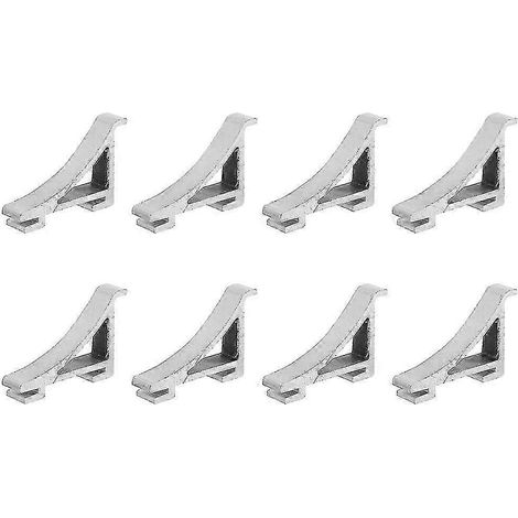 Set mit 8 Kühlschrankregalclips, Aluminium-Haltehaken für Kühlregale – 4,00 x 2,50 x 0,90 cm – Silber