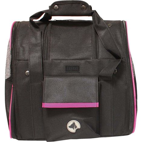 Tasche blau/orange 38x26x31 cm: Nylon-Autotaschen-Rucksack für Hunde Modell Scarlett (1/2)
