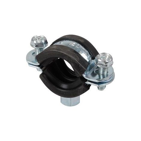 Collier de tuyau galvanisé avec insert caoutchouc 1/2’’