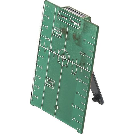 Plaque cible LEICA de couleur verte et de dimensions 1,5 m x 0,5 m.