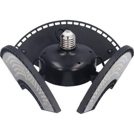 Luminaire LED pliable 60W étanche 288 diodes, 3 feuilles E26/E27 pour garage et sous-sol, 100-277V