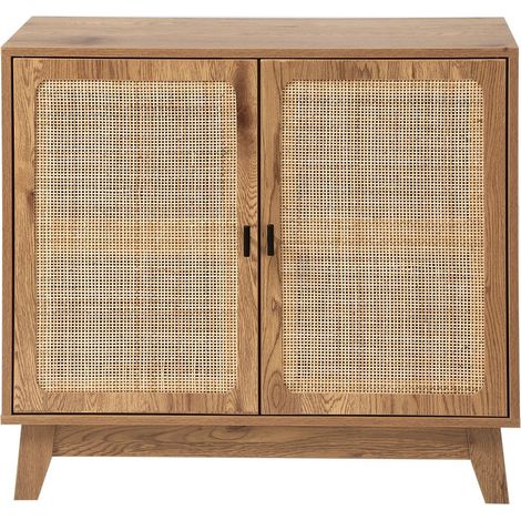 CALICOSY - Buffet 2 portes avec cannage en rotin L80 cm - ALIA (1/5)