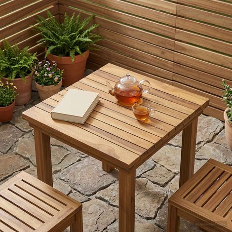 vidaXL Table Top 40 x 40 x 3.5 cm Square Solid Teak Wood Natural (1/5)