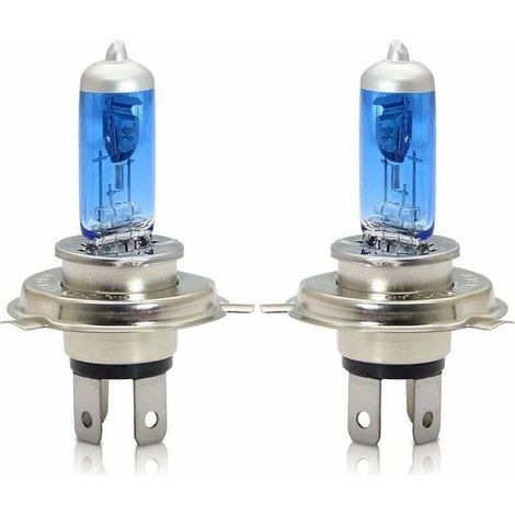 UlisemH4 P43t Fari alogeni 60/55W 5000k bianco caldo abbaglianti/anabbaglianti lampadina 12V per auto e moto, 2 pezzi (1/2)
