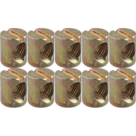 10 dadi a intaglio M8 x 15 mm, dadi di centraggio per mobili e seggioloni (1/4)
