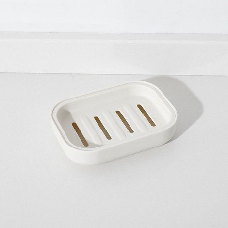 Porte-savon blanc, 7,510,52 cm, 1 pièce, porte-savon de salle de bain avec évacuation, porte-savon portable de voyage, porte-savon. (1/5)