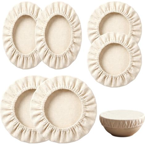 6 Pièces Insert en Lin pour Banneton à Pain 3 Tailles pour Faire son Levain  Insert pour Corbeille à Pain avec Taille élastique, Banneton pour pain Corbeille Doublure, Accessoire de Pâtisserie (1/5)