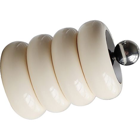 Distributeur de cotons-tiges de style nordique, boîte de rangement de bureau anti-poussière en forme de donut avec couvercle, blanc laiteux, 4 compartiments (1/5)
