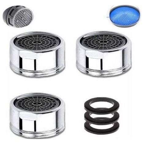 M20 Wasserhahn-Luftsprudler, 3-teiliger wassersparender Wasserhahn-Luftsprudler mit Edelstahlfilter, Wasserhahn-Wasserfilter-Luftsprudler (20 mm Außengewinde) thsinde (1/4)
