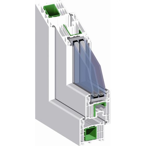 Fenster Kunststoff 70mm 3 Fach B750xH750 mm, rechts, 1flg.