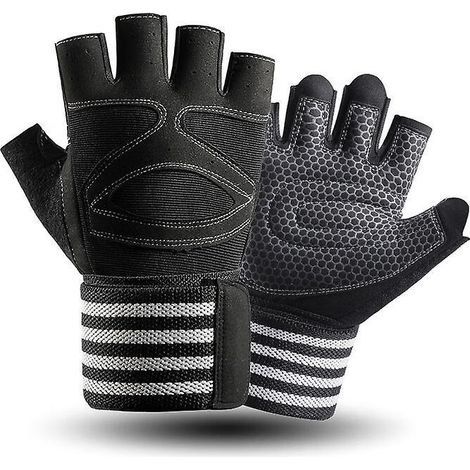 une Paire De Gants De Fitness Blancs L Respirants Pour Hommes Et Femmes. Protection Complte De La Paume Pour L'haltrophilie, L'entranement, Le Fit (1/5)