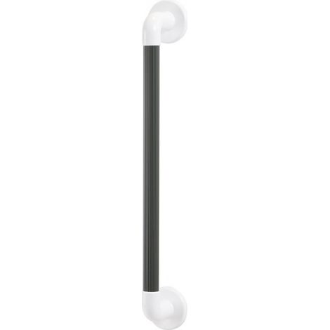 AKW 1400 Series Straight Plastic Fluted Grab Rail 300mm Length - Mid Grey (1/2)