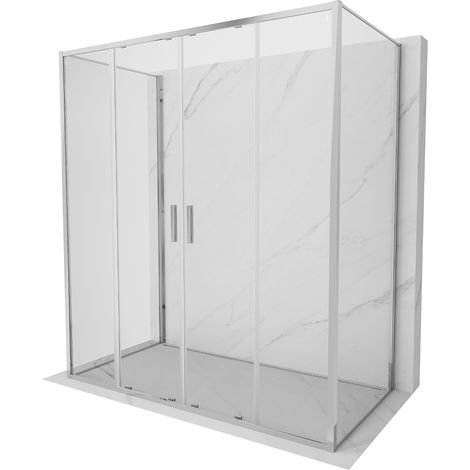 Mexen Exo-S Duo 3S Duschkabine 3-seitige Schiebetür 180 x 85 cm, transparent, Chrom - 8152-180-085-01-00-3S (1/5)