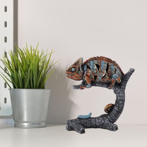 Hohle Chamäleon-Figur aus Kunstharz, 15 cm, Halbfigur-Tierskulptur. (1/5)