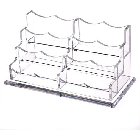 Porte-cartes de visite de bureau, support pour cartes de visite en acrylique transparent, présentoir pour plusieurs cartes de visite de 5 x 9 cm (2" x 3,5"). (1/5)
