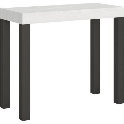 Tavolo consolle "Caserta" allungabile in legno per sala da pranzo -Allungabile fino a 300 cm / Classic / Bianco Frassino (1/5)