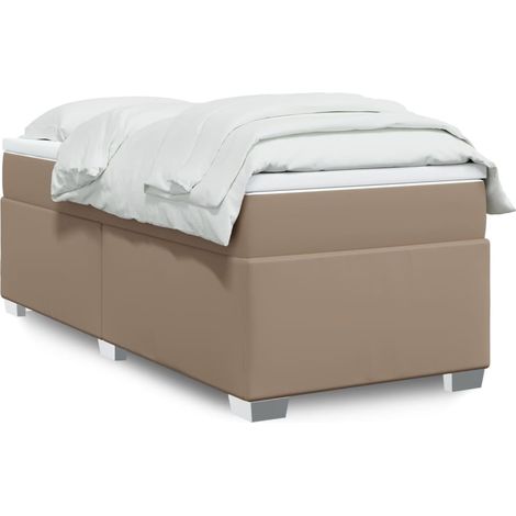 vidaXL Sommier à lattes de lit avec matelas Cappuccino 90x190 cm (1/5)