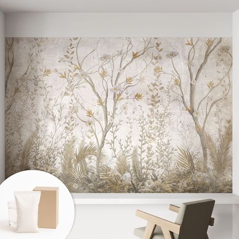 Papier peint avec colle pour décoration moderne de salon chambre à coucher cuisine et bureau Facile Coin de forêt 152x104 cm (1/5)