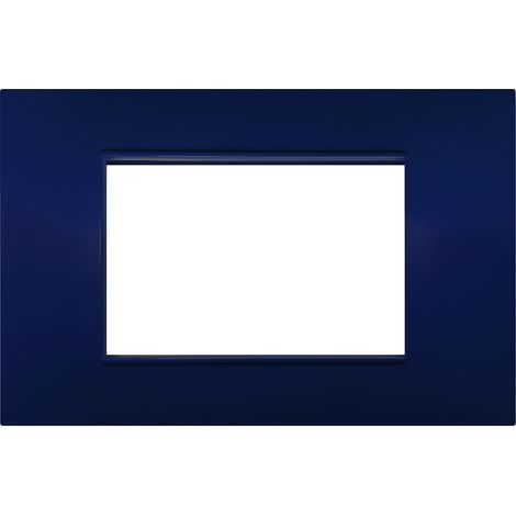 Placca 3 moduli blu compatibile Vimar Plana