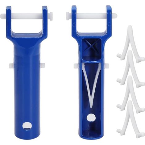 Lot de 2 poignées de rechange pour brosse de piscine avec pinces en V et goupilles, en PVC bleu, pour spa. (1/5)