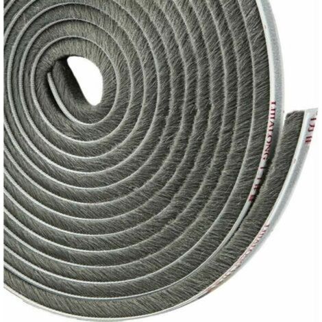 Joint Brosse Adhésif pour Placard Porte Coulissante, Isolant Anti Froid et Anti Poussière, Longueur de 4,9m x 5mm x 9mm, Couleur Grise.- (1/5)