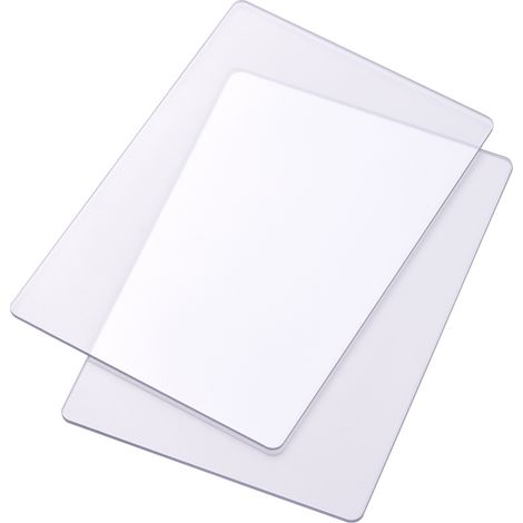 Lot de 2 plaques de coupe transparentes en polycarbonate épaisseur 3 mm accessoire de rechange pour machine à découper et gaufrer loisirs créatifs scrapbooking fabrication de cartes 8,7 x 6,1 pouces (1/2)