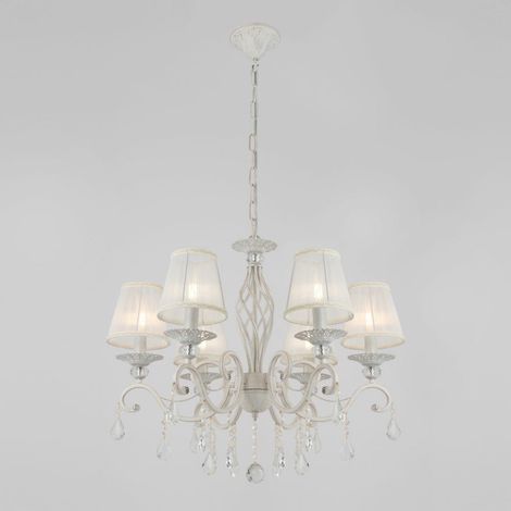 Grace - Kronleuchter E14x6, 40W, Weiß, klassischer Stil (1/5)