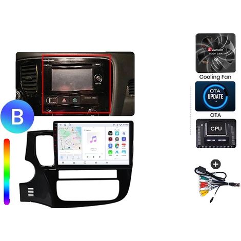 Radio para coche, soporte multimedia, sistema de navegación, compatible con Mitsubishi Outlander 3 2012-2018, V1 Plus (8GB-256GB) - B (1/2)