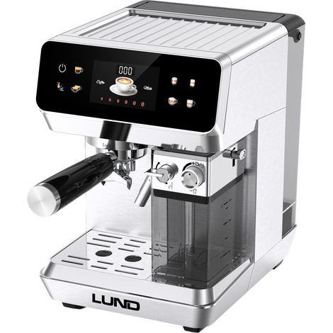 Kaffeevollautomat mit Milchaufschäumer, 1350W, 8 Programme, Edelstahl
