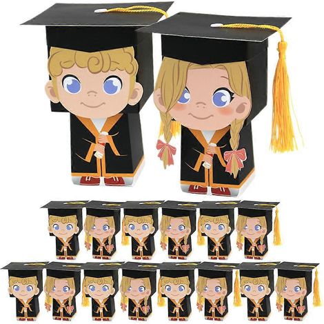 20 boîtes à bonbons de remise de diplômes, boîtes à dragées, étuis cadeaux en forme de toque de doctorat, contenants à bonbons-11.5X9X9CM (1/3)