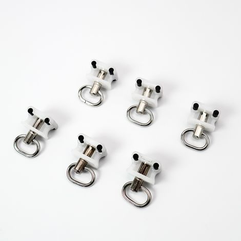 Auf Lager: Universelle Aufhängerollen mit Clips, gerade Schienen, gebogene Schienen, I-Träger-Schienen, Führungsschienen, Gardinenzubehör, Rollen, Haken (20 Stück) (1/5)