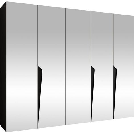 Armario Hartford 616, Negro, 202x250x52cm, Puertas de armario: Con bisagras, Número de estantes: 0 (1/5)
